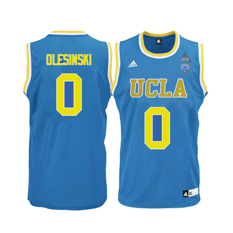 Men UCLA Bruins #0 Alex Olesinski College Basketball Jerseys-Blue